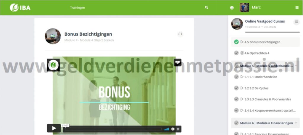 Op deze foto zie je Module 4: Object zoeken van de iba coaching vastgoed cursus