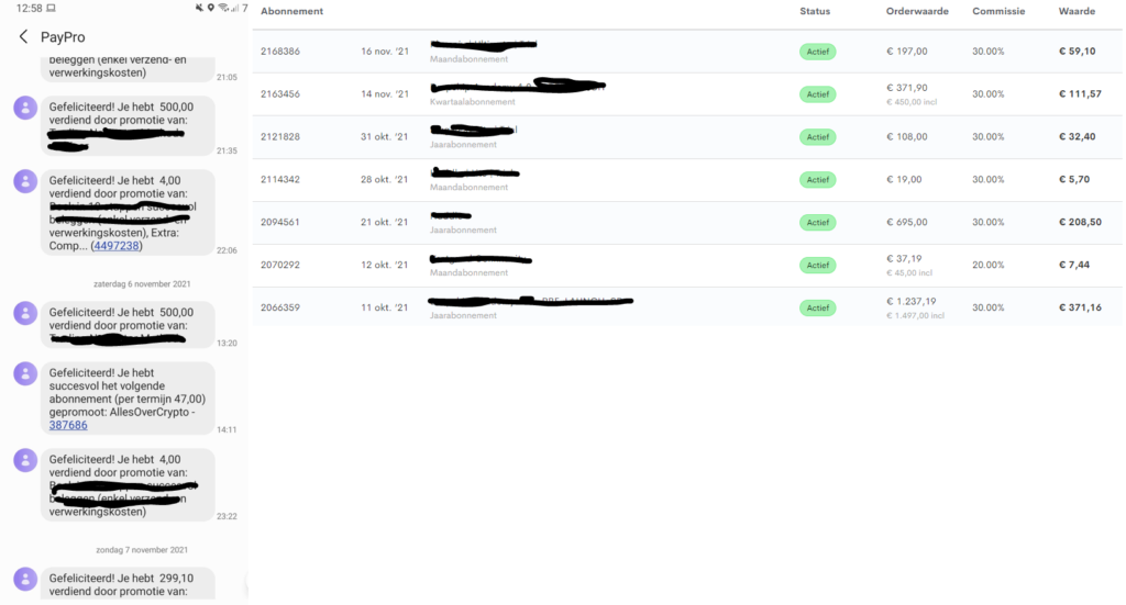 Op deze foto zie je voorbeelden van affiliate marketing uit voor het verdienmodel van voor altijd vrij