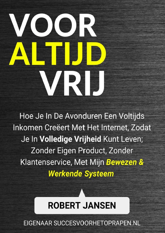 Op deze foto zie je de cover van voor altijd vrij