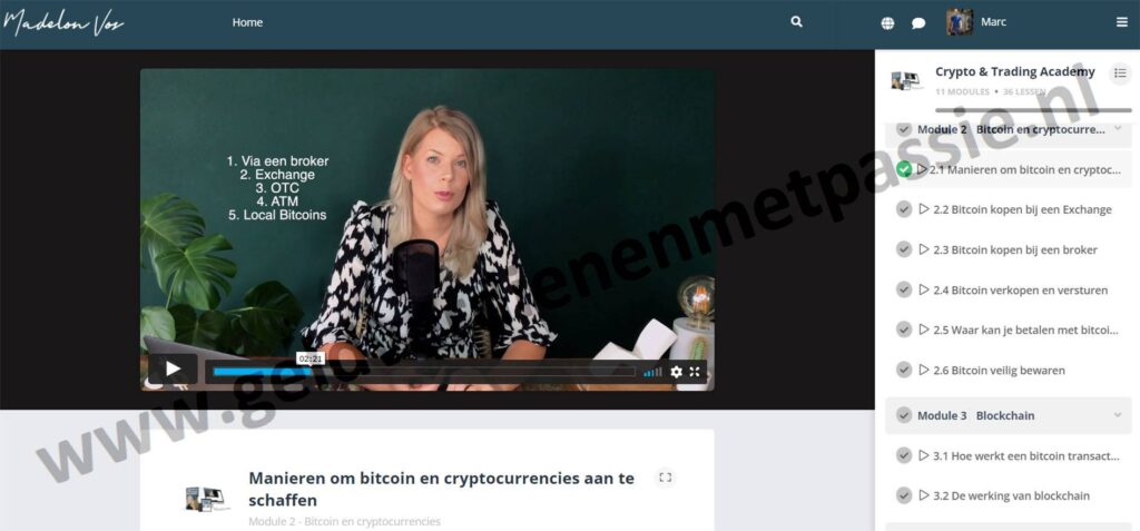 Op deze foto zie je Module 2 - Bitcoin en cryptocurrencies van de Crypto en Trading Academy