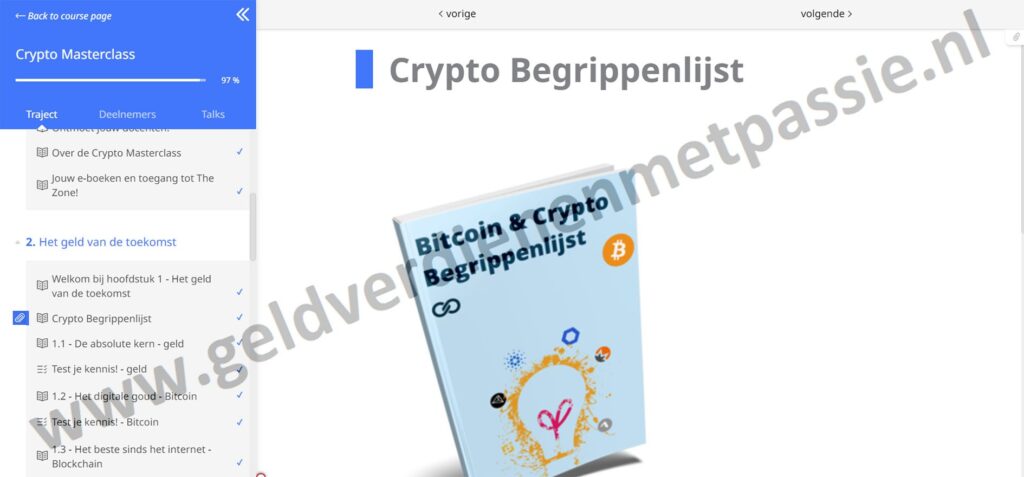 Op deze foto zie je Module 1: Het geld van de toekomst van de Crypto Masterclass in Money Mastery van AllesOverCrypto