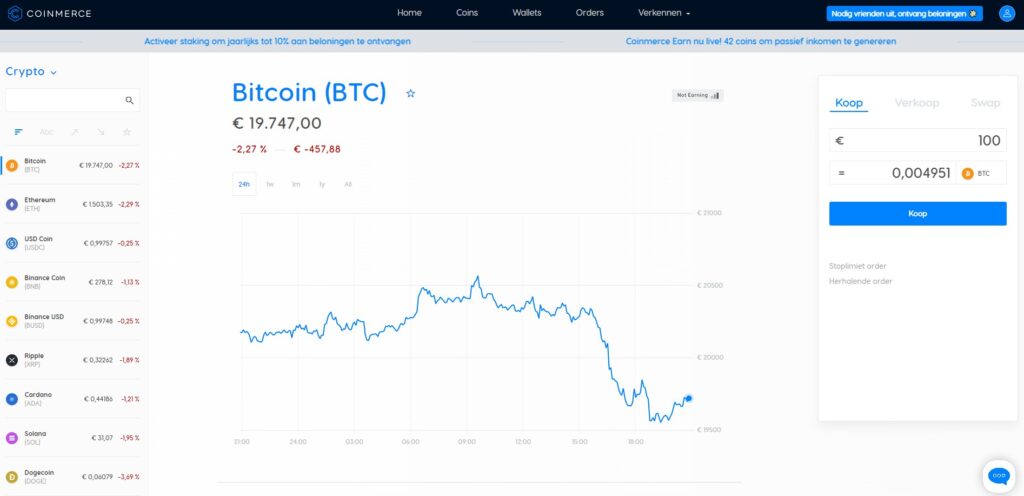 Op deze foto zie je de nummer #6 coinmerce van beste crypto broker