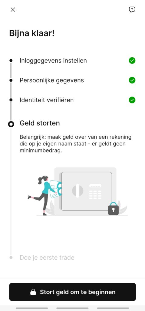 Op deze foto zie je het aanmelden via de mobiele app bij Finst