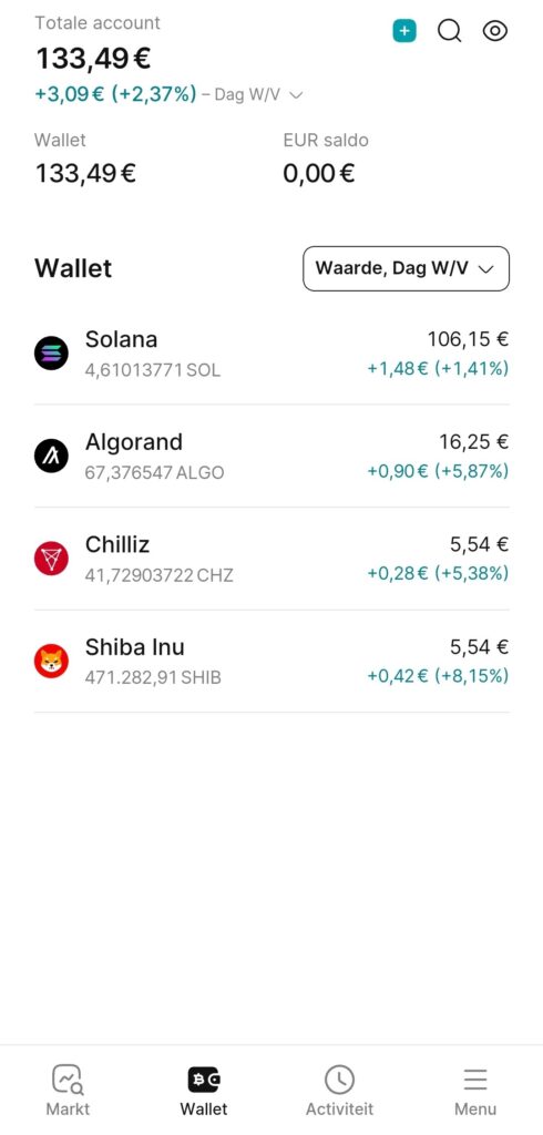 Op deze foto zie je de finst mobiele app