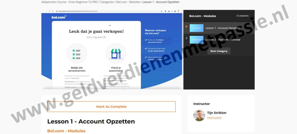 Op deze foto zie je de Bonus #3 – Bol.com van de Amazon FBA-cursus
