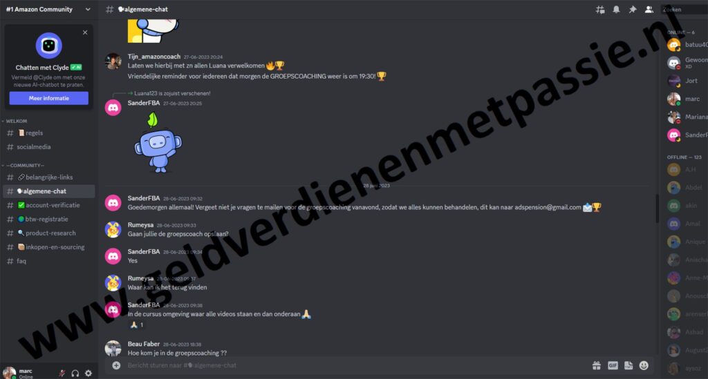 Op deze foto zie je de Bonus #1 – Discord Community van de Amazon FBA-cursus