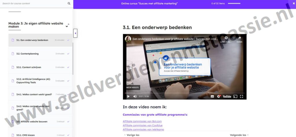 Op deze foto zie je cursus Succes Met Affiliate Marketing. Mijn #3 van beste affiliate marketing cursus