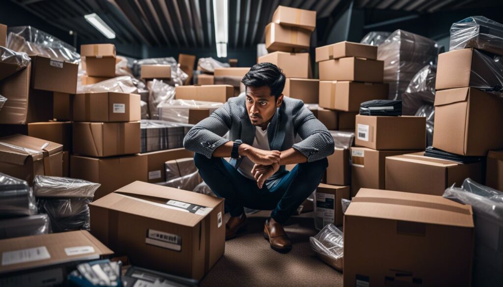 Op deze foto zie je heel veel dozen van Online producten en PLR Producten