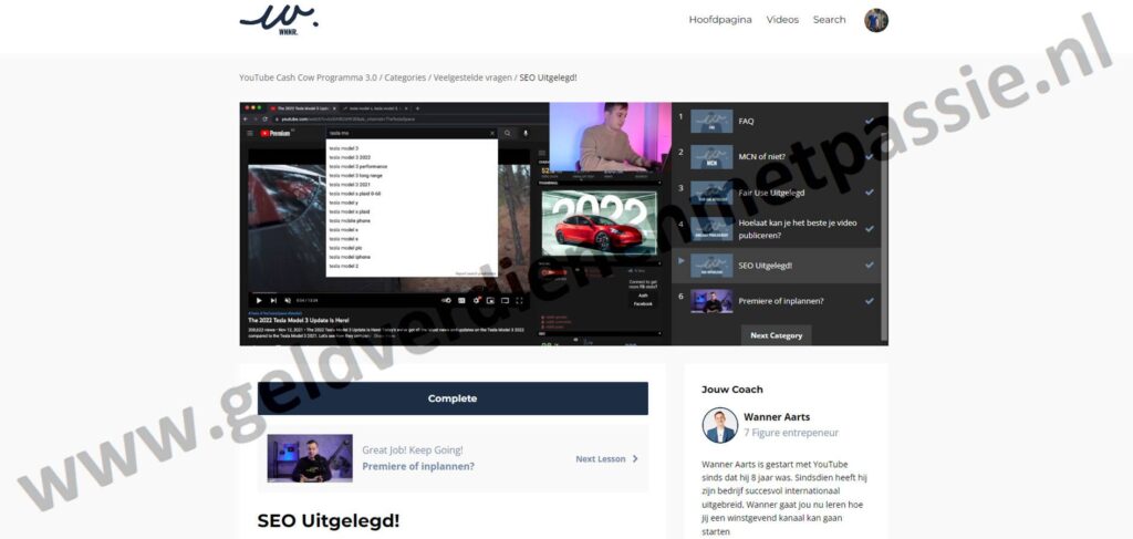 Op deze foto zie je Module #16 - Veelgestelde vragen van de Wanner Cash Cow (Wanner Aarts)