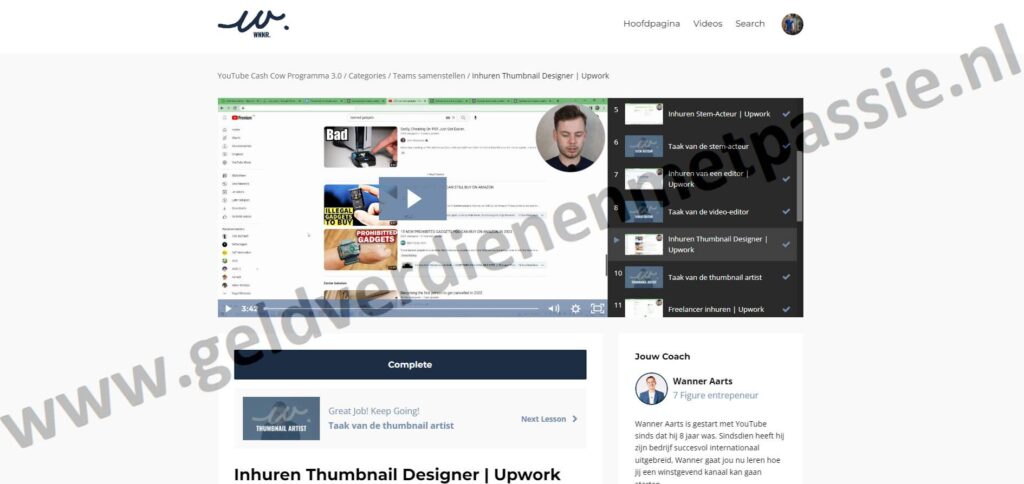 Op deze foto zie je Module #7 - Teams samenstellen van de Wanner Cash Cow (Wanner Aarts)