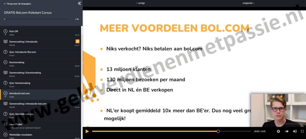 Op deze foto zie je de GRATIS Bol.com Kickstart Cursus