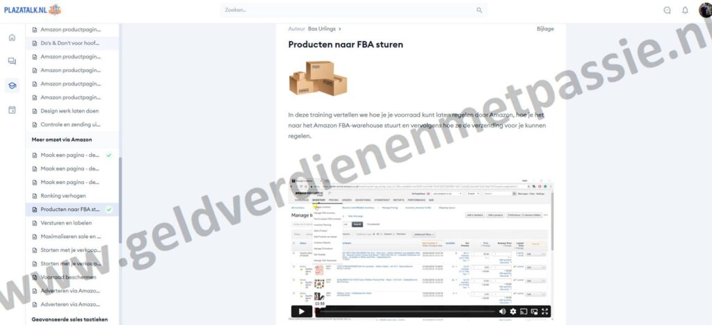 Op deze foto zie je de Amazon Kickstart Course van de Eindbasdeal van Bas Urlings