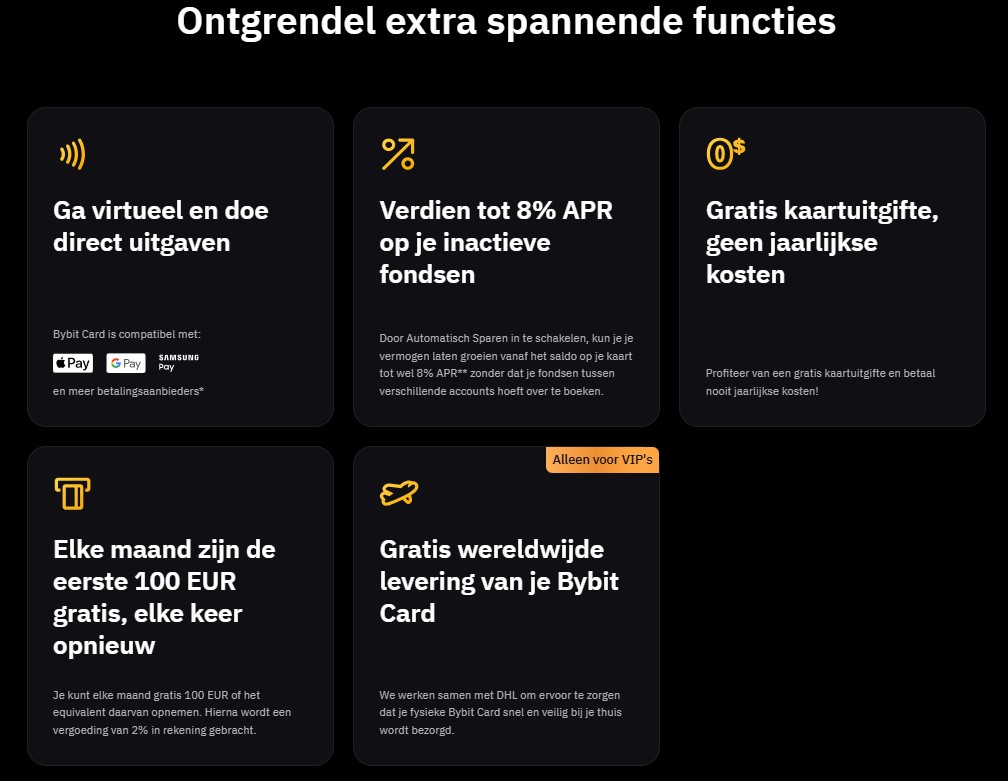Op deze foto zie je de Bybit Card
