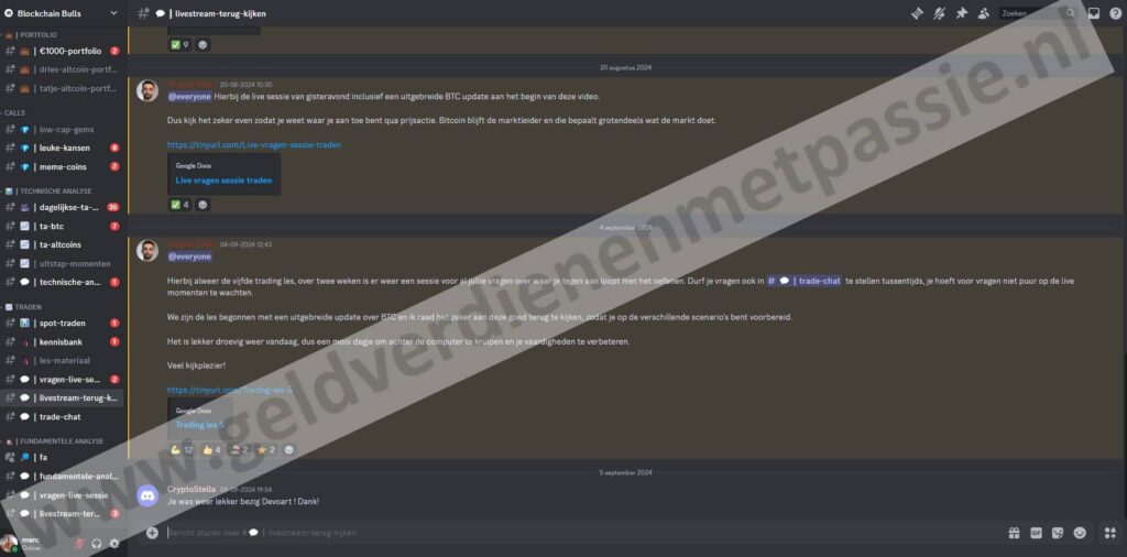 Op deze foto zie je BlockChain Bulls Community. Mijn #3 van beste crypto signalen