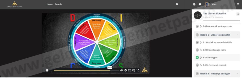Op deze foto zie je module 3 van Sales & Systems Mastery (Ferdinand Becker)