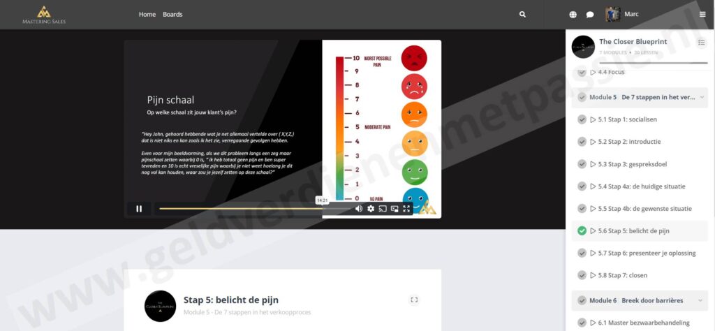 Op deze foto zie je module 5 van Sales & Systems Mastery (Ferdinand Becker)