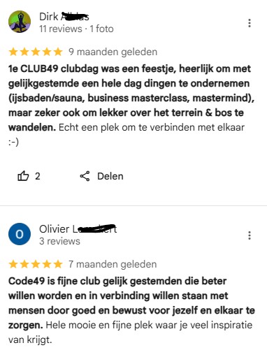 Op deze foto zie je Club49 ervaringen van tibor olgers