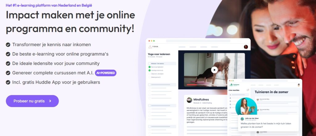 Op deze foto zie je huddle om voor online cursus maken
